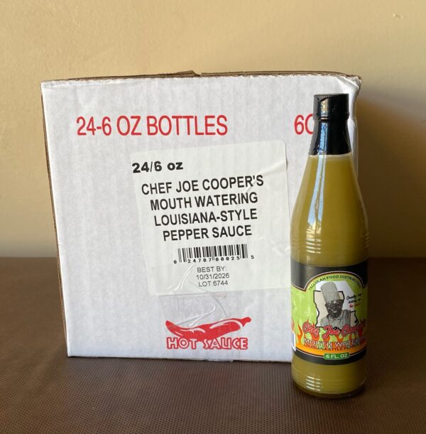 24 Chef Joe Cooper Mouth Watering Louisiana Style Pepper Sauce (6 oz) Case