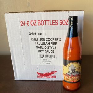 24 Chef Joe Cooper TALLULAH FIRE Garlic Style Hot Sauce (6 oz) Case